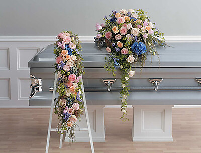 Cascading Standing &amp; Casket Spray